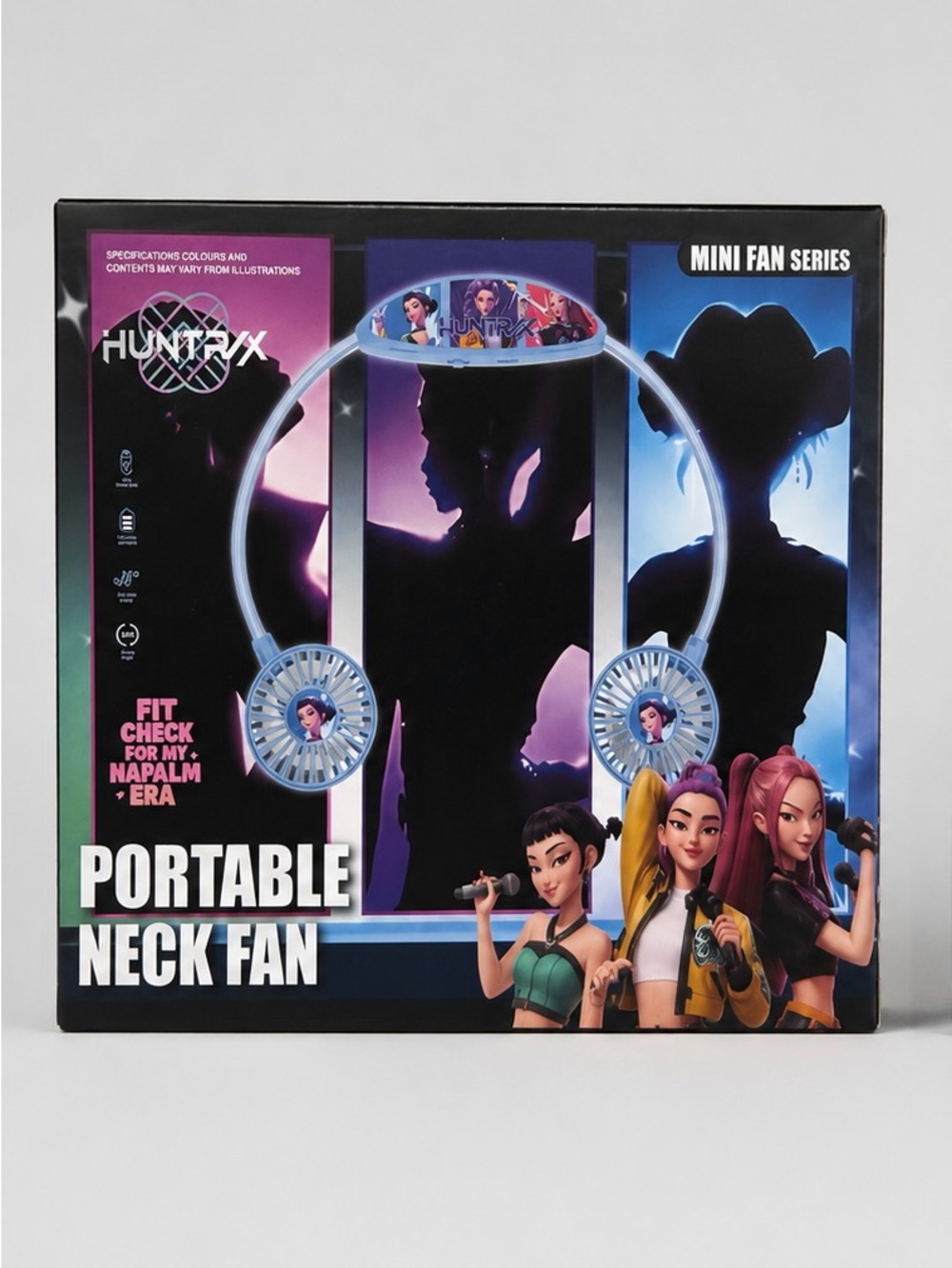 KPOP Demon Hunters Zoey Portable Neck Fan Blue Rechargeable Mini Fan